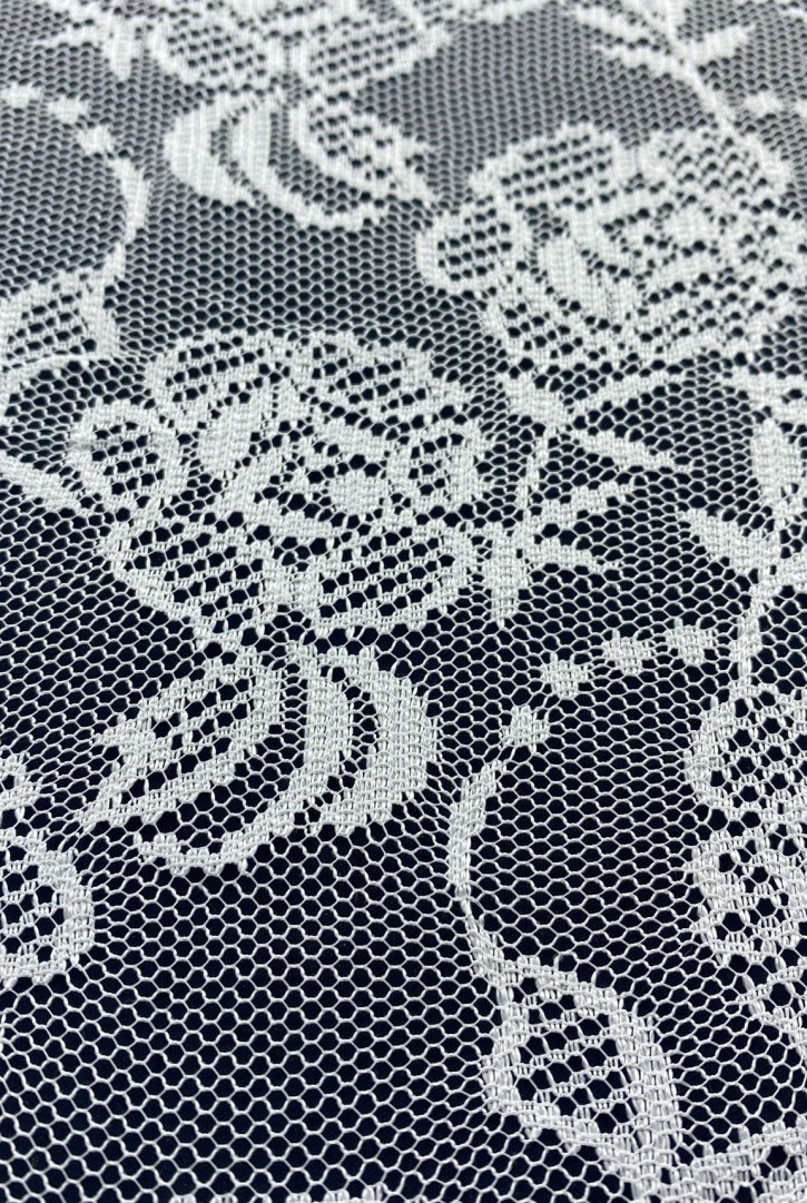 145 cm Fikslenmiş Ham Polyester Dantel