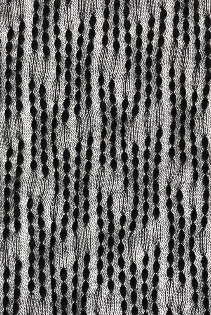 Siyah Kabartmalı Naylon Likralı Dantel