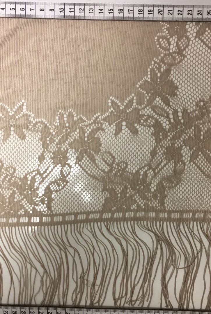 Bej Renk Polyester Dantel Şal