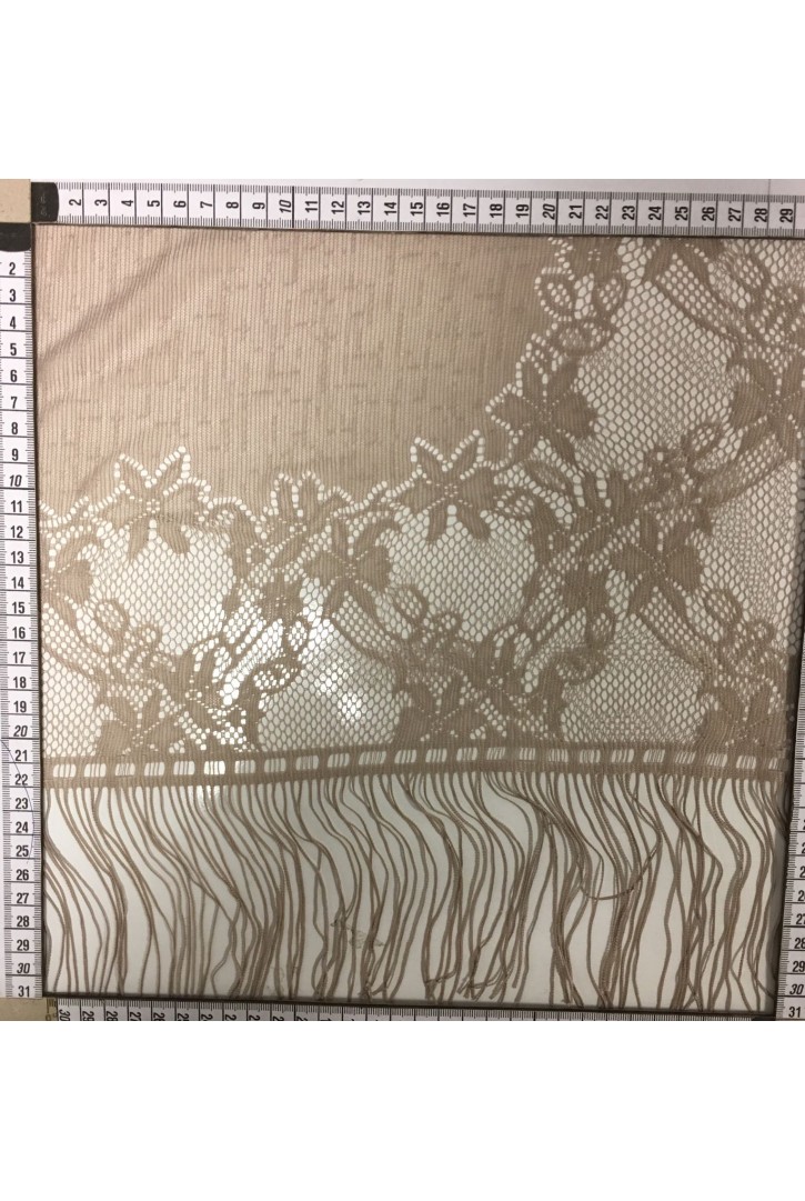 Bej Renk Polyester Dantel Şal