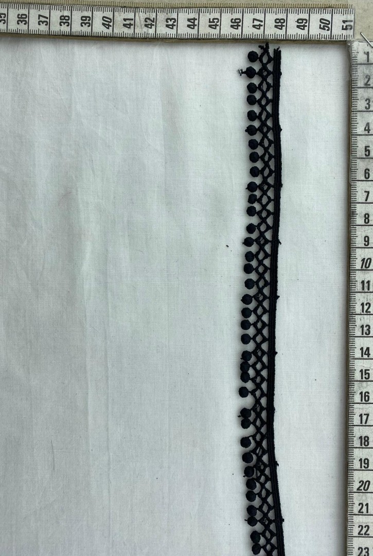 Siyah Mat Polyester Brode Bant