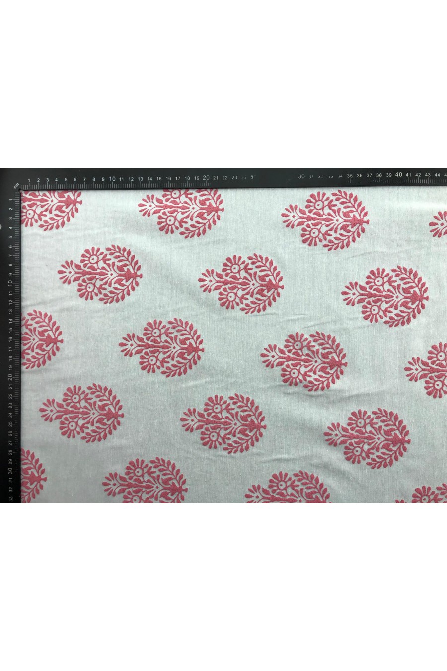 Lila Flok Baskılı Kasar Terikoton Kumaş - 150 cm