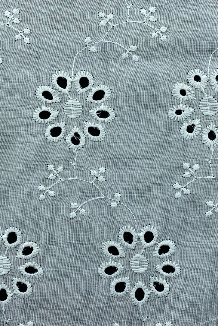 Bohrer Detaylı Mat Polyester Vual Brode Kumaş