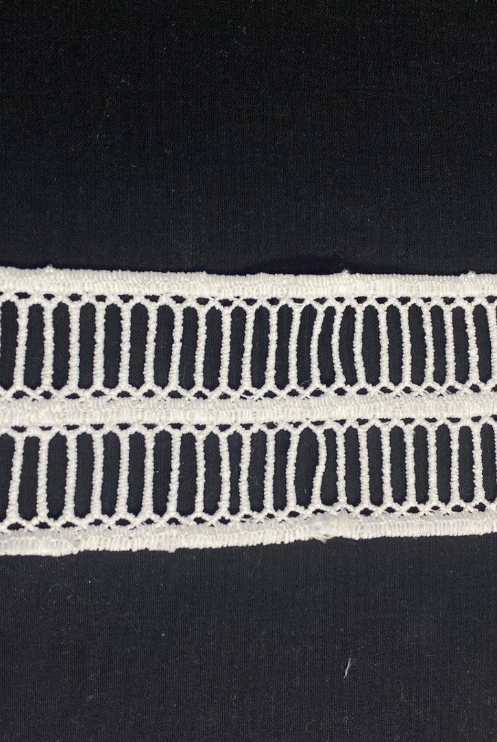 Ham Mat Polyester Güpür Brode Bant, 4.5 cm