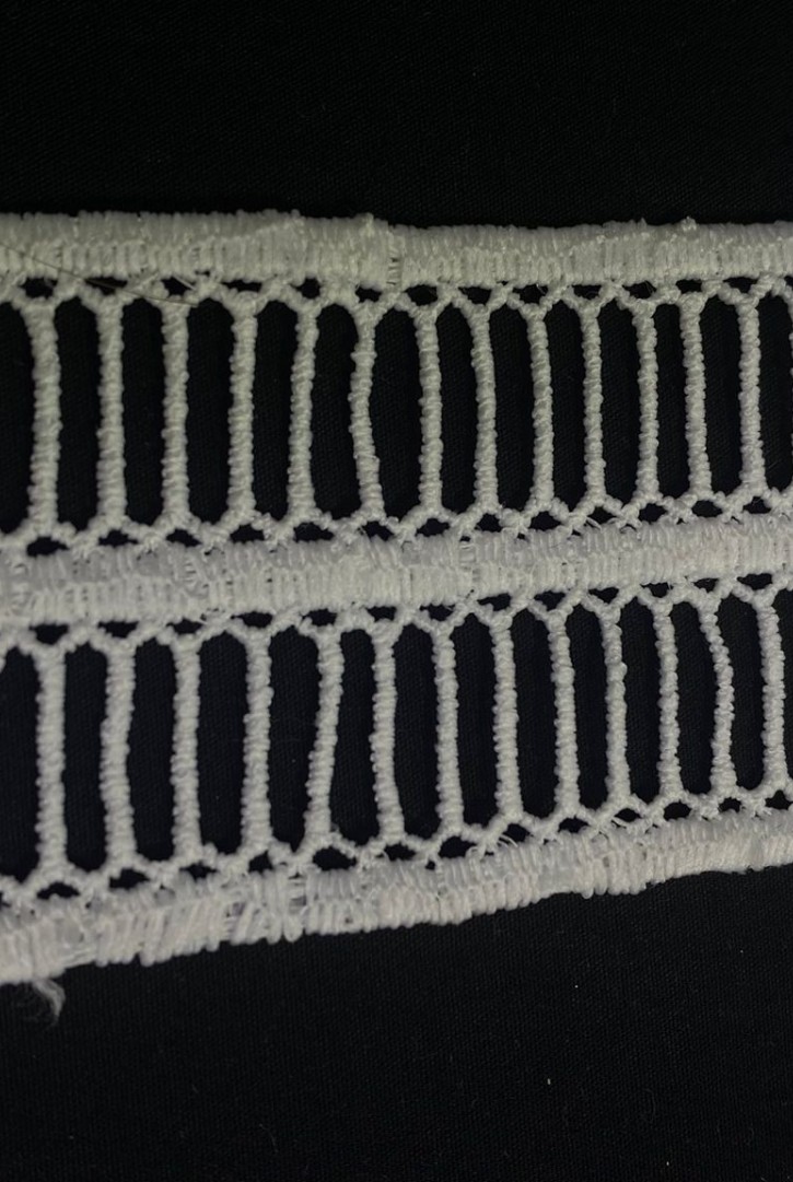 Ham Mat Polyester Güpür Brode Bant, 4.5 cm