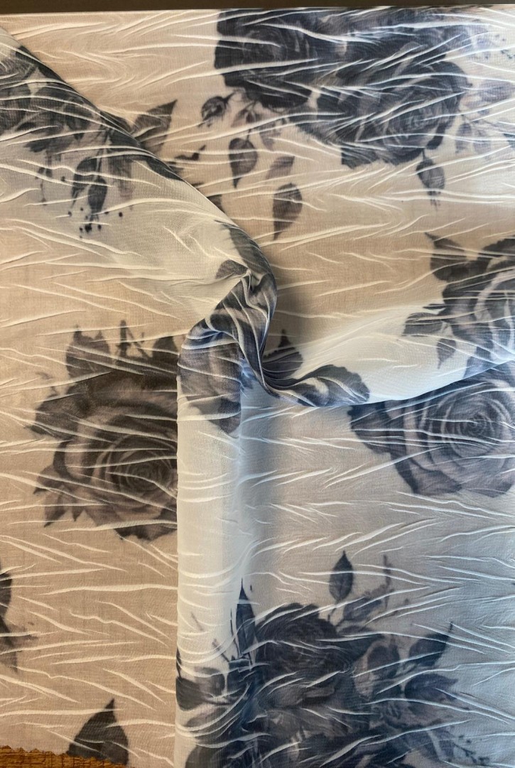 22280 KUMAŞ/YERLİ/LEZ/POLYESTER/BEYAZ-LACİVERT/145 CM