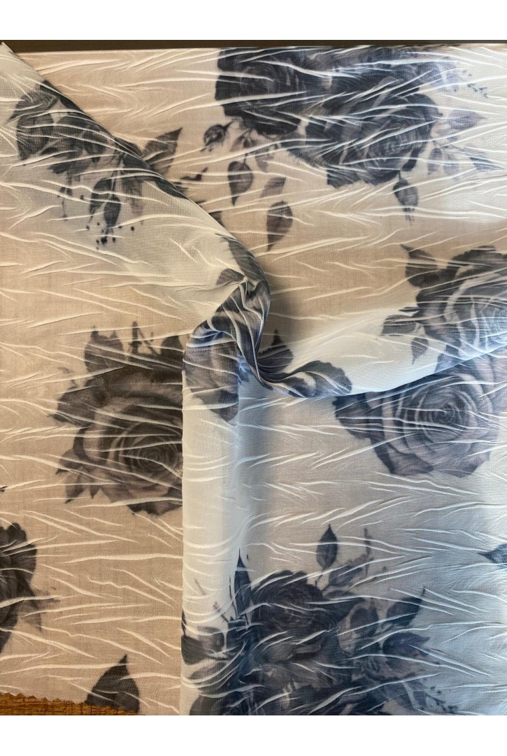 22280 KUMAŞ/YERLİ/LEZ/POLYESTER/BEYAZ-LACİVERT/145 CM