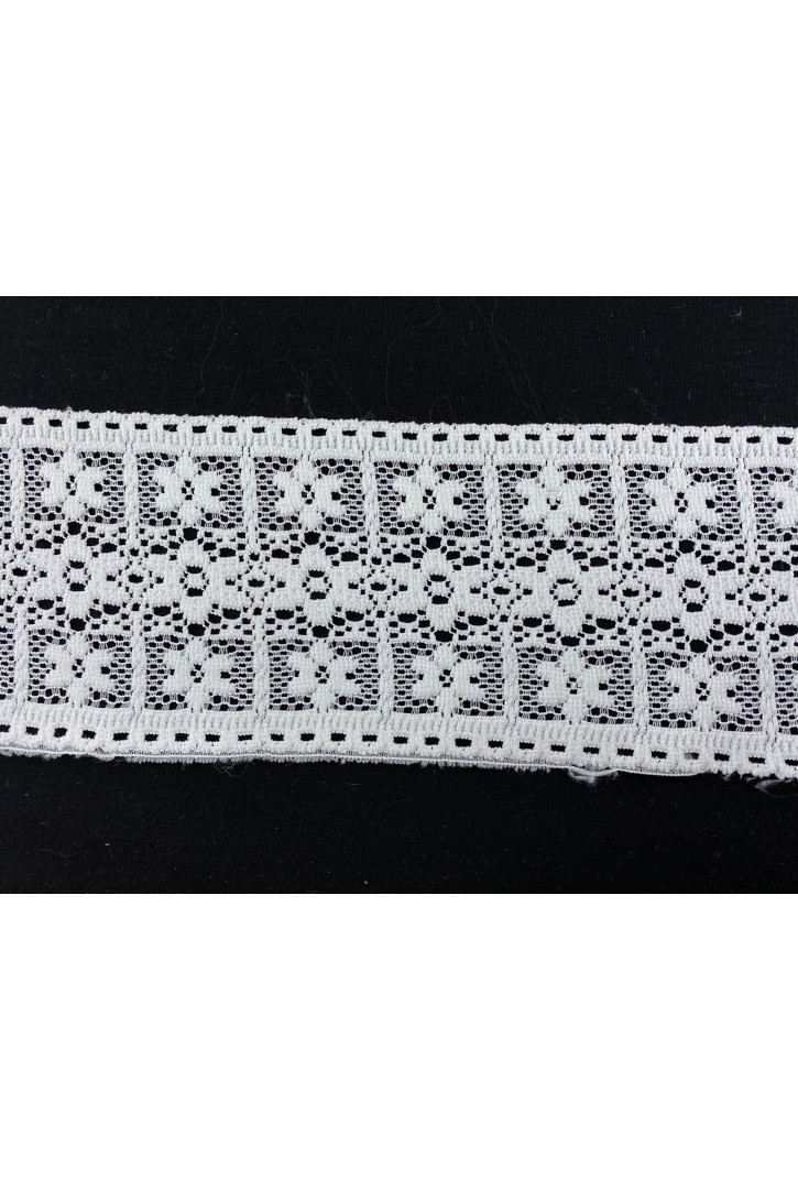 8,5 cm Düz Ham Güpürümsü Polyester Brode Bant