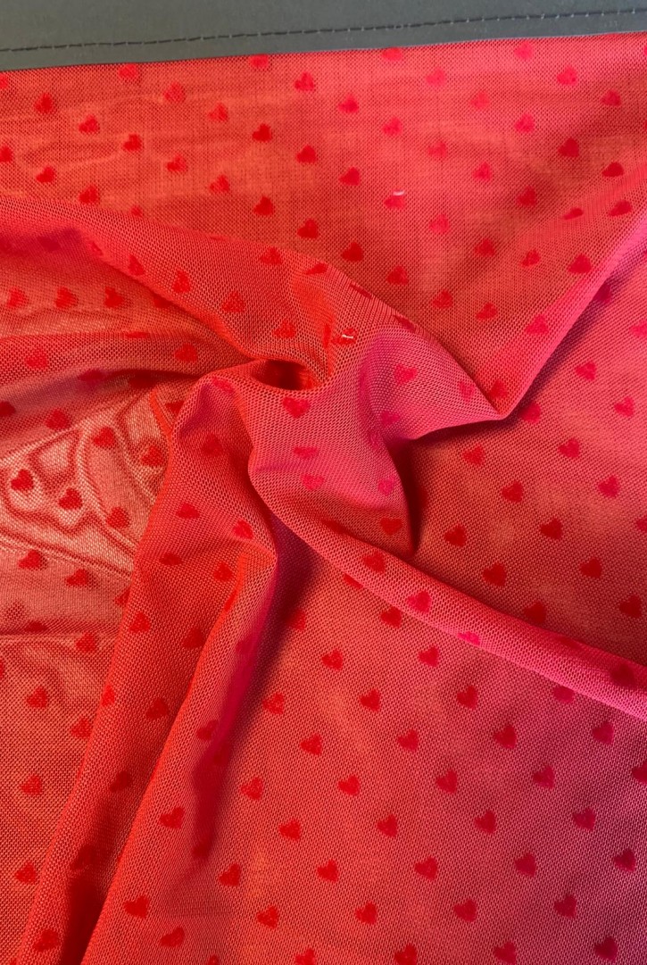 22285 TÜL/YERLİ/LEZ/POLYESTER/ELASTAN/KIRMIZI/150 CM