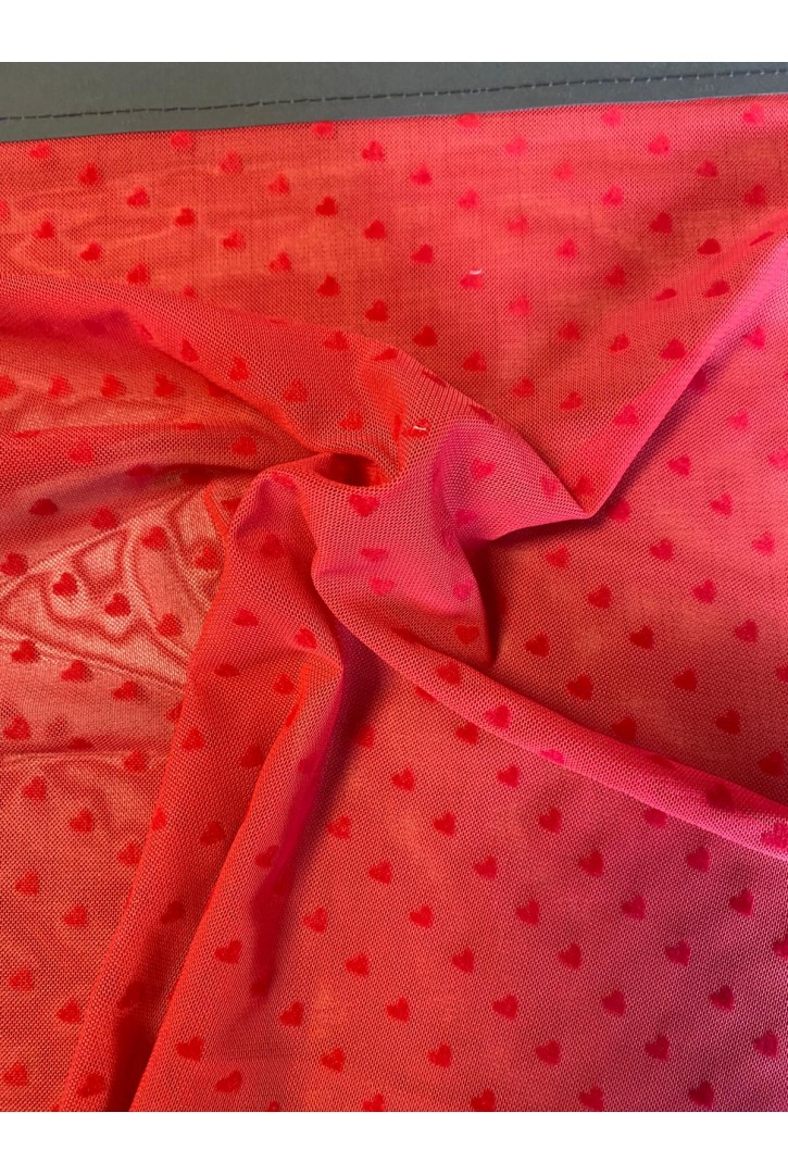 22285 TÜL/YERLİ/LEZ/POLYESTER/ELASTAN/KIRMIZI/150 CM