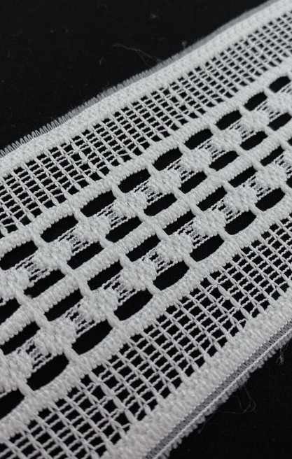 Yerli Düz Ham Güpürümsü Brode Bant, 4 cm