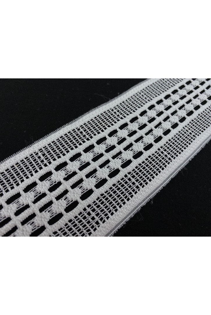 Yerli Düz Ham Güpürümsü Brode Bant, 4 cm