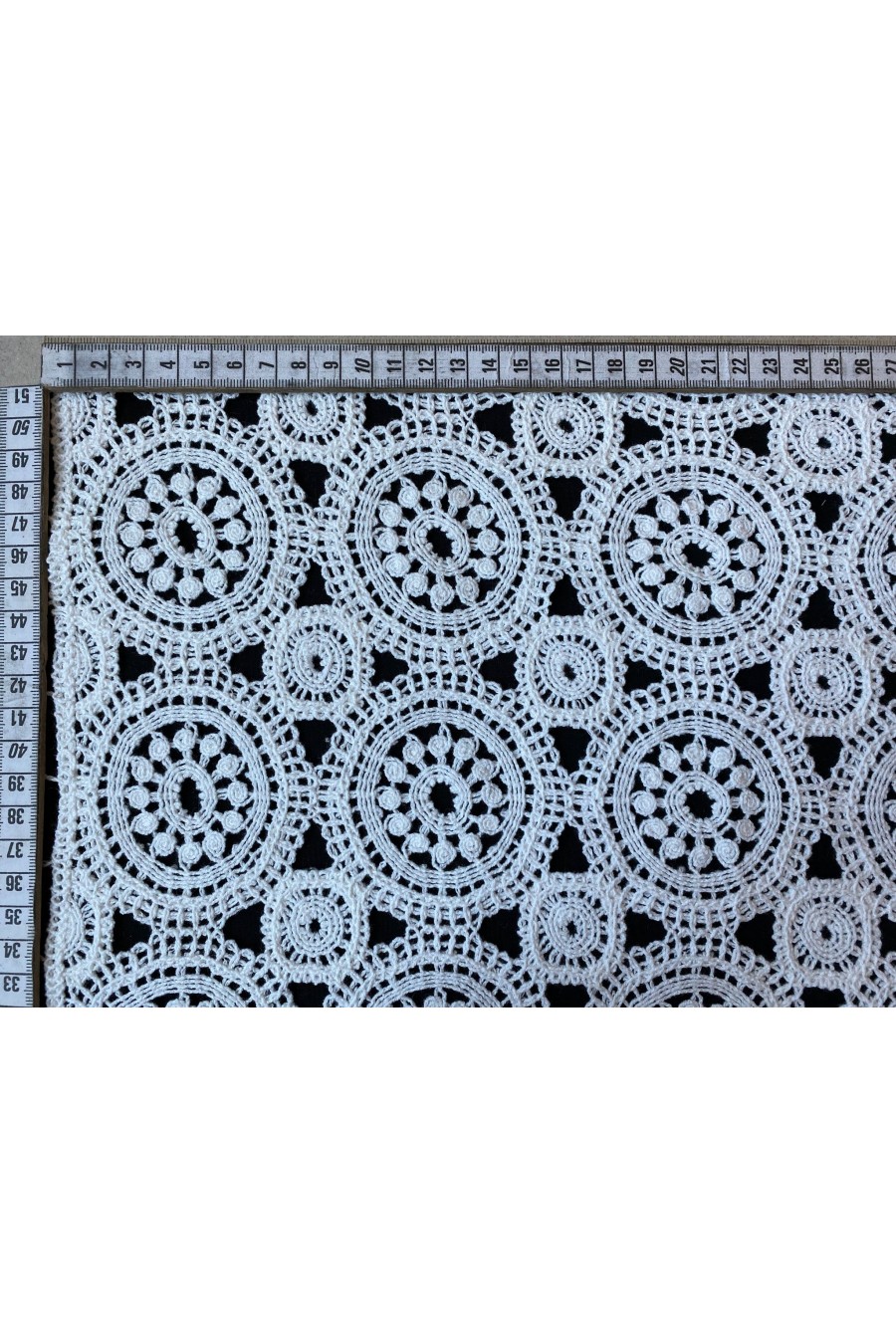 Lacivert Pamuk Güpür Brode, Yerli, 140 cm