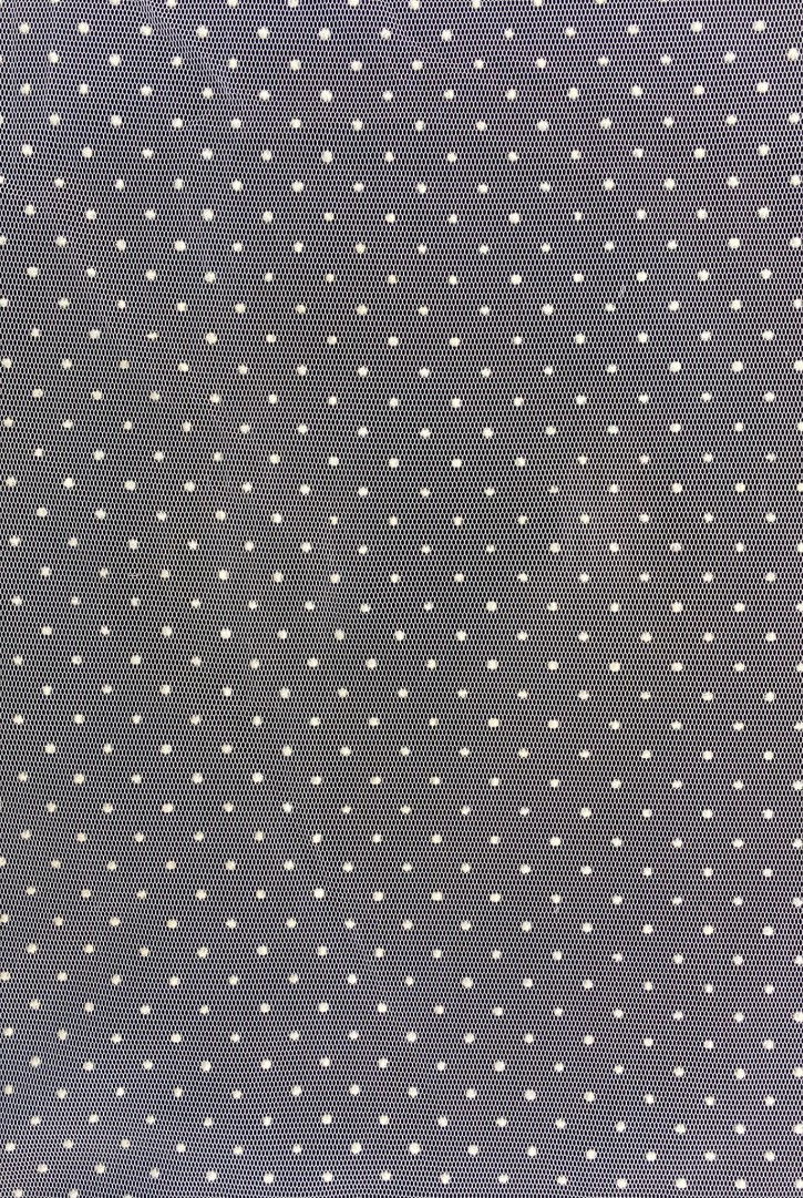 Beyaz Flok Baskılı Yerli Tül