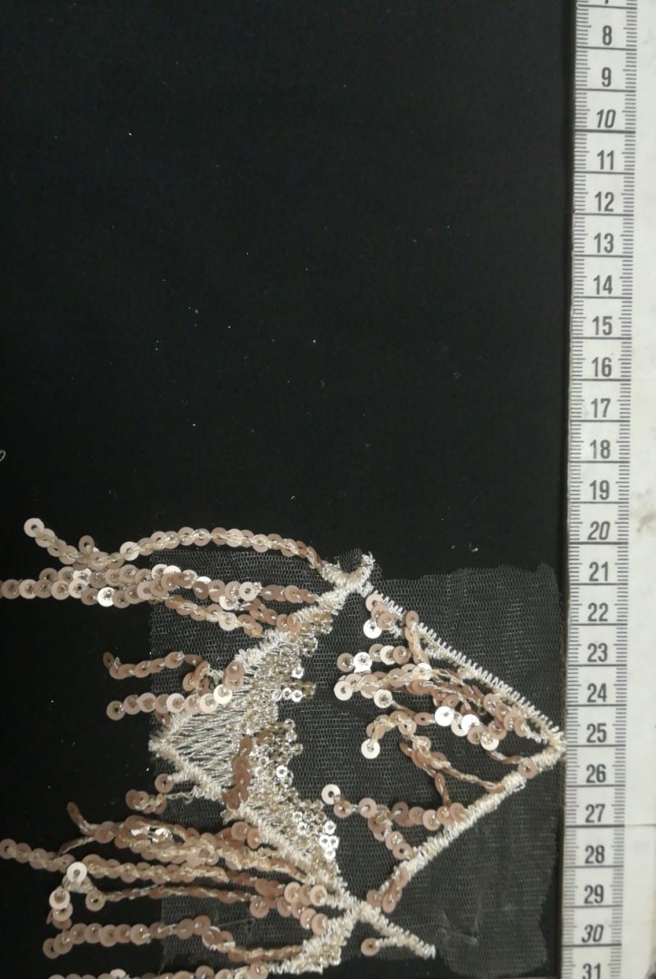 Gold Pullu Tül Üzeri Bant, 15 cm