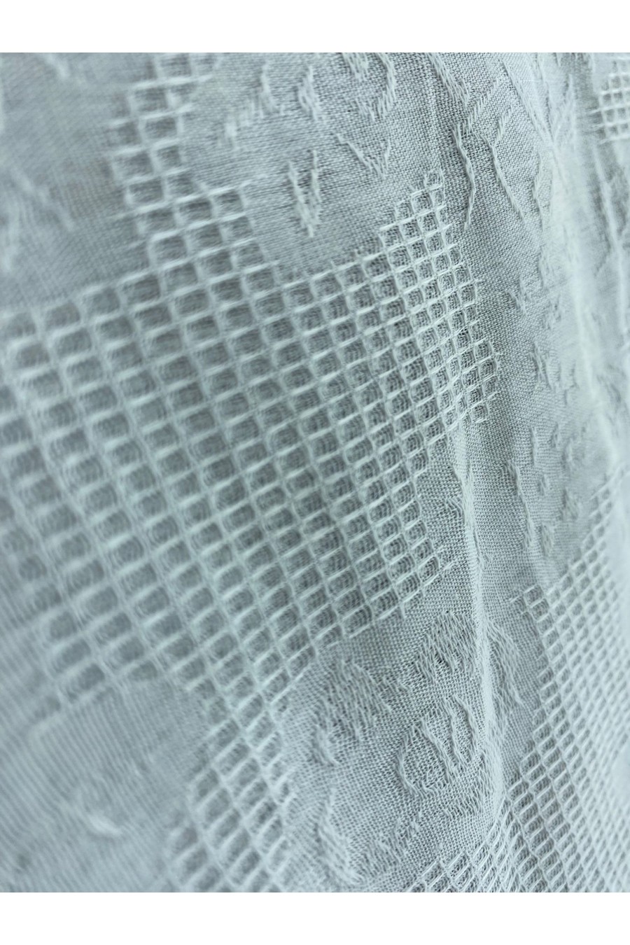 19384-METRE Off White Armürlü Pamuk Kumaş, İthal, 143 cm