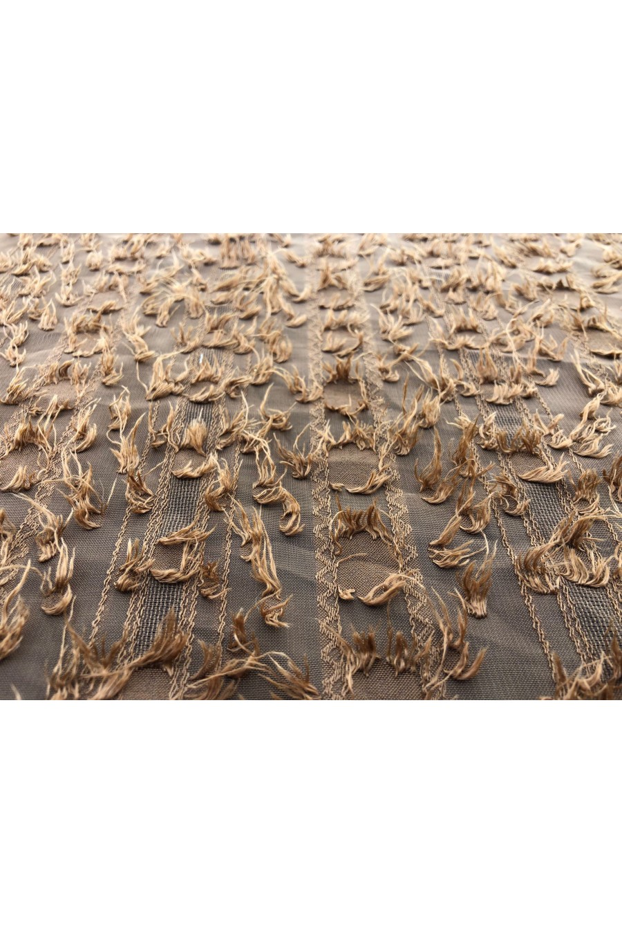 16574-METRE Kahverengi Kesme Jakar Şifon