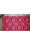 Neon Pembe Kordlu Naylon-Polyester Dantel