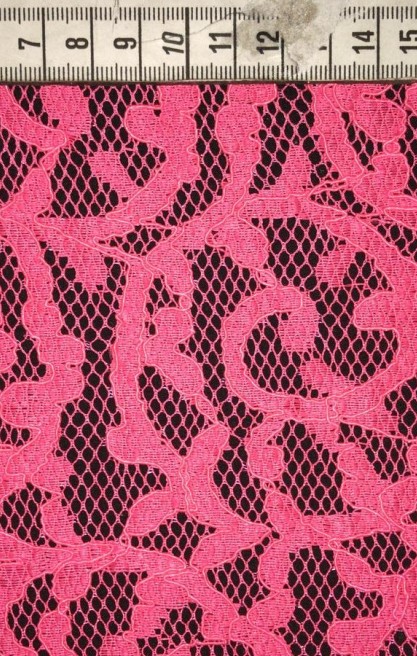 Neon Pembe Naylon Kordlu Dantel