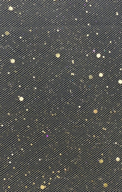 Sarı Simli Pullu Likralı Tül Kumaş, 160 cm