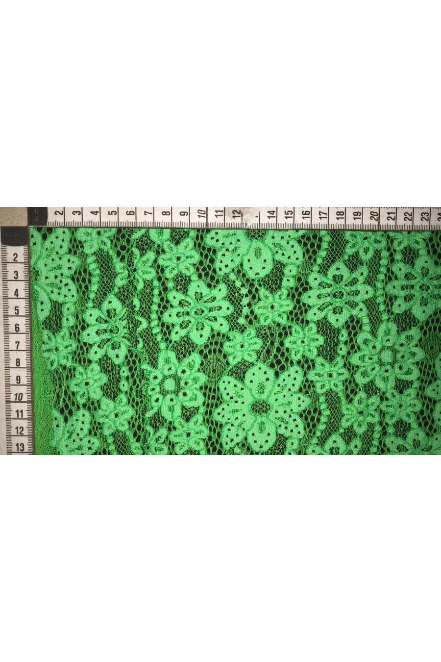 7327-KG Neon Yeşil Naylon-Polyester İthal Dantel