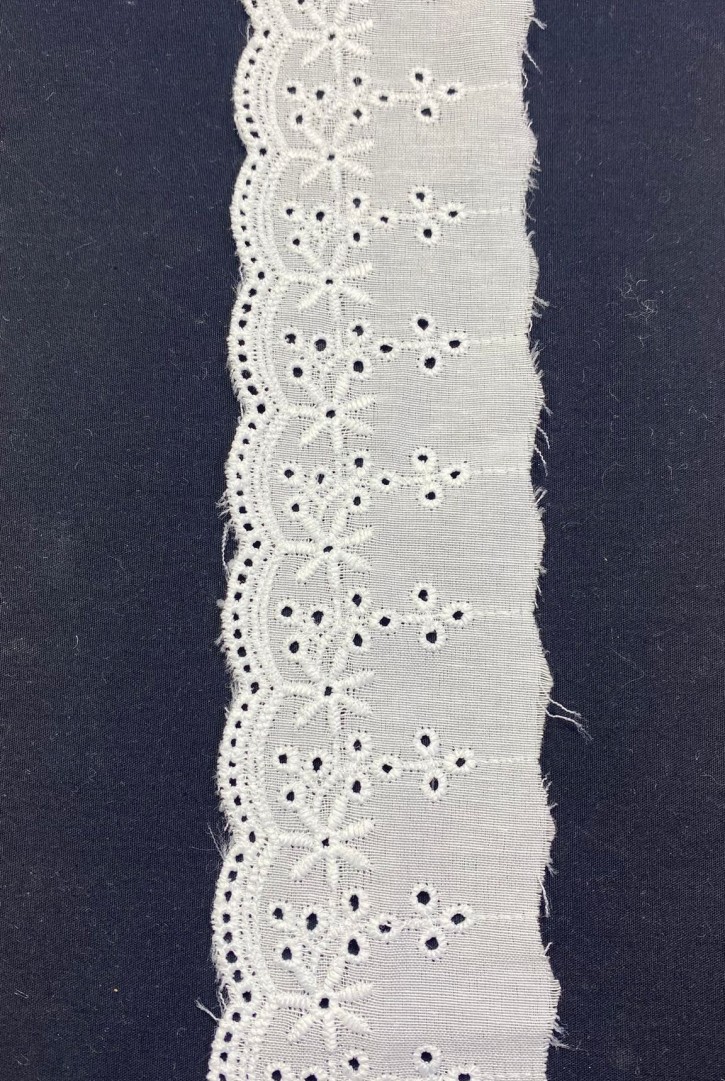 5,5 cm Mat Polyester Kasar İşlemeli Yerli Terikoton Brode Bant