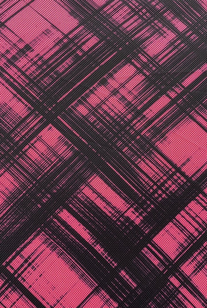 Neon Pembe Ekose Likralı Tül