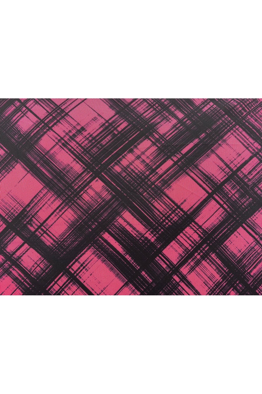 Neon Pembe Ekose Likralı Tül