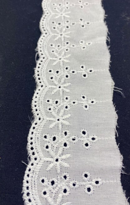 5,5 cm Mat Polyester Kasar İşlemeli Yerli Terikoton Brode Bant