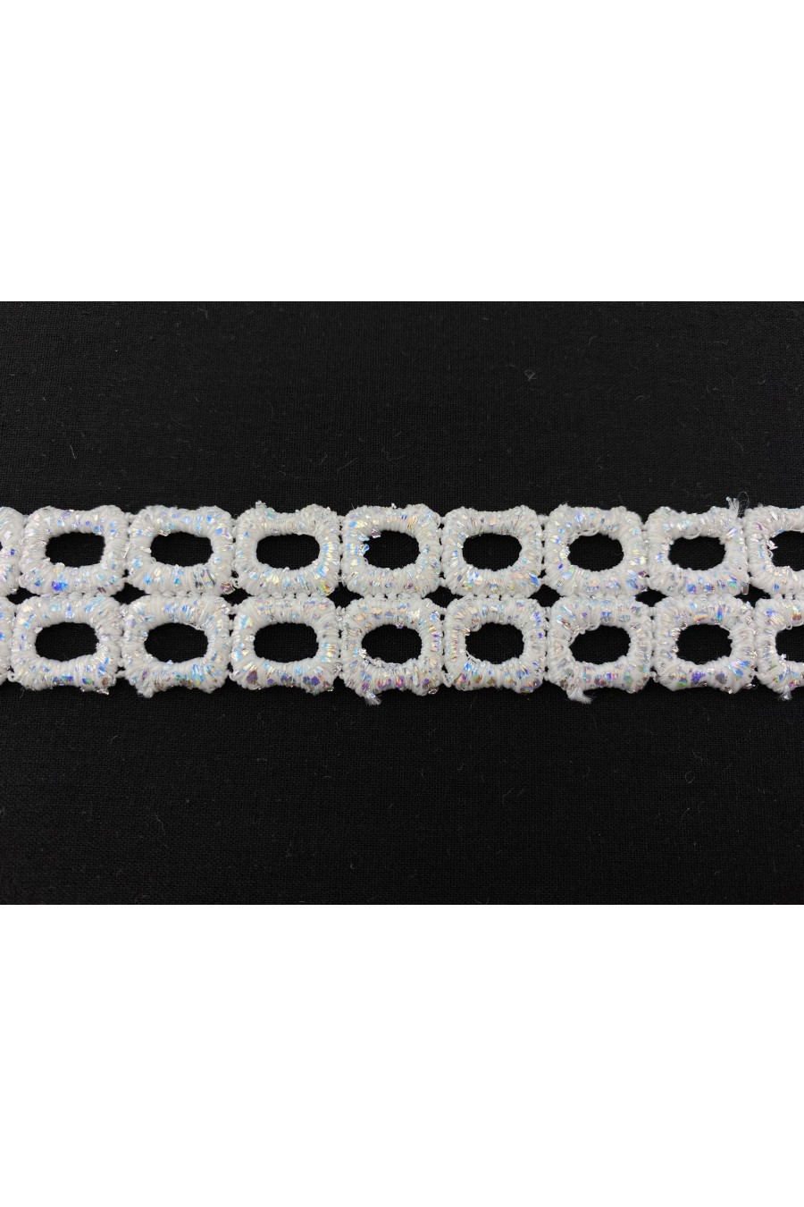 6022-METRE 2,5 cm Hologram Ham Güpür Bant, Polyester