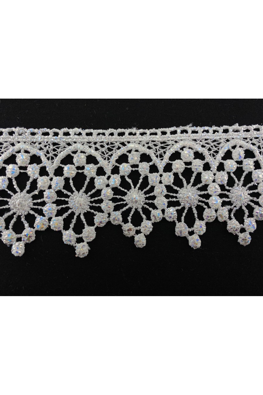 6328-METRE 6.5 cm Hologram Güpür Brode Bant, Yerli