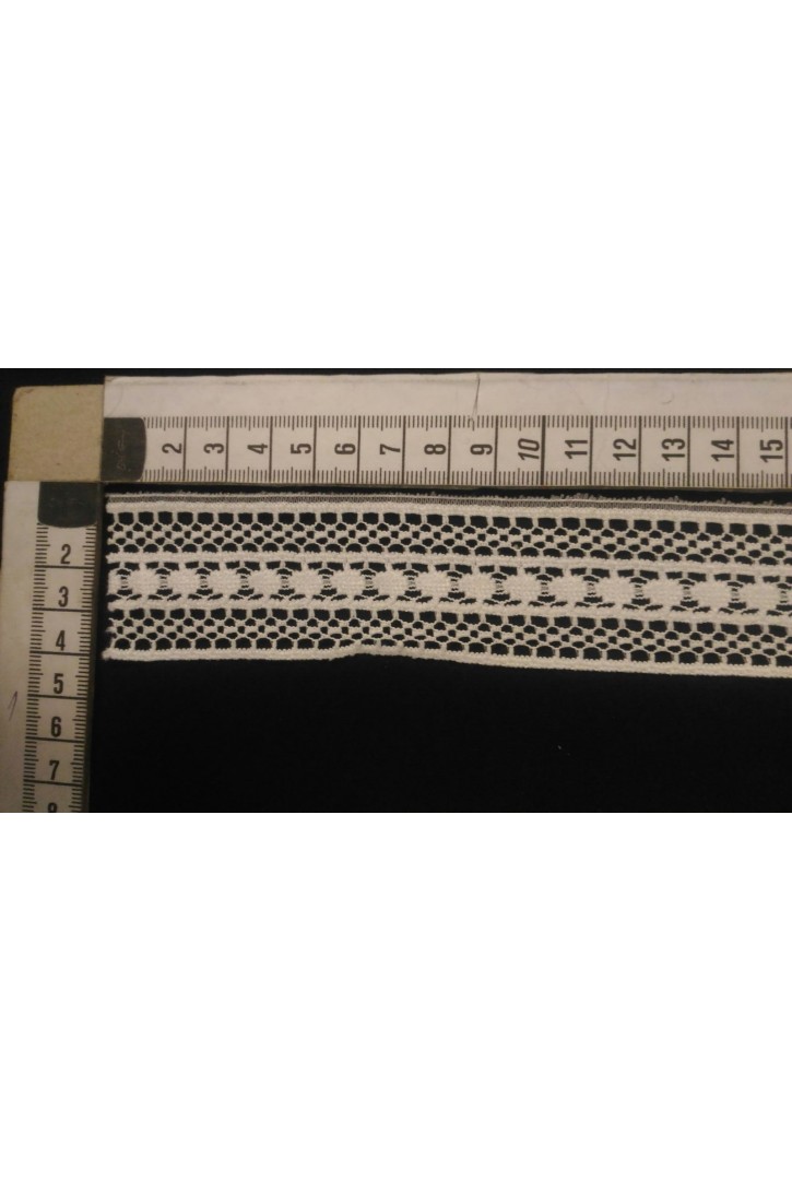 4 cm Ham Güpürümsü Polyester Brode Bant