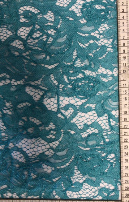 Ekru Kordlu Naylon Süzeneli Dantel