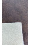 22759 KUMAŞ/YERLİ/LEZ/PU DERİ/POLYESTER PVC/KAHVERENGİ DERİ/KREM KÜRK/140 CM