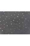 Beyaz Yuvarlak Hologramlı Simli Pullu Likralı Tül, 140 cm