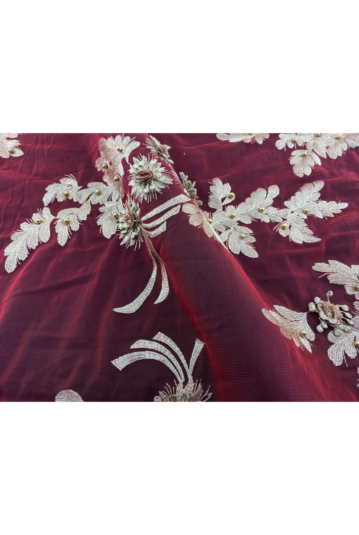 Kırmızı Gold Boncuklu 3 Boyutlu Aplik