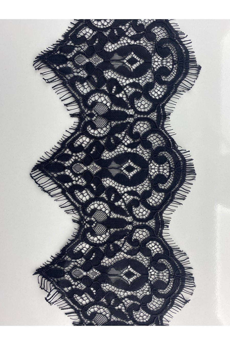 22947 DANTEL/İTHAL/BANT/PAMUK POLYESTER/KORDLU/SİYAH/15 CM