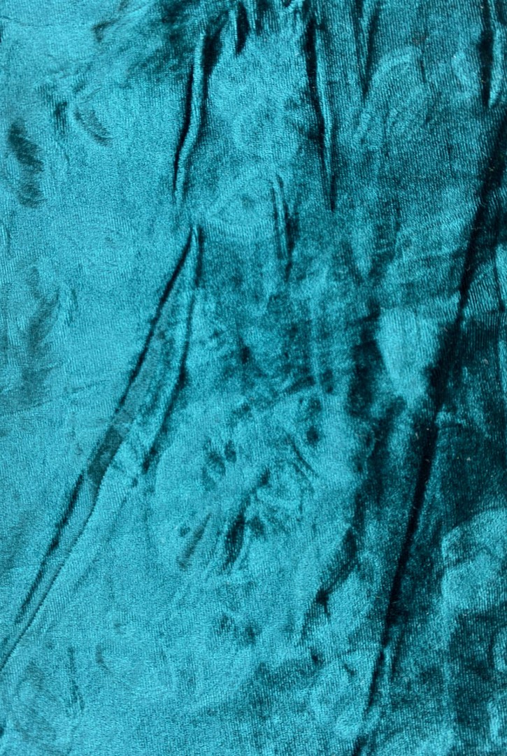 Petrol Yeşili Kadife Kumaş, Polyester, İthal