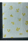 16315-METRE Sari Çiçekli Pamuk Vual Brode Kumaş, Yerli, Kasar Zemin, 150 cm