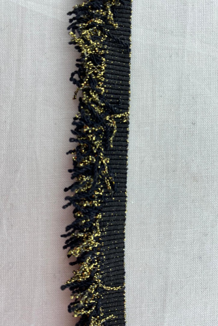 Simli Siyah Saçaklı Bant