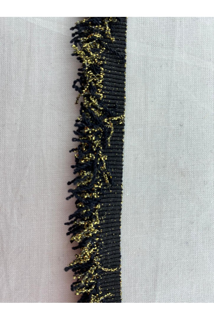 Simli Siyah Saçaklı Bant