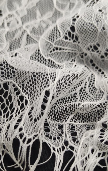 Siyah Sakallı Kordlu Naylon Dantel Bant