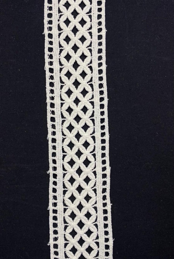 5,5 cm Ham Yerli Mat Polyester Güpür Brode Bant