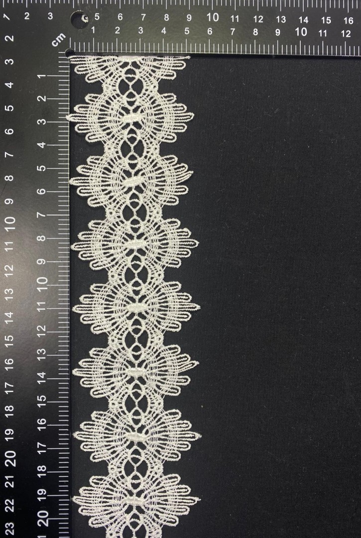 Ham Parlak Polyester Güpür Brode Bant, 5.5 cm