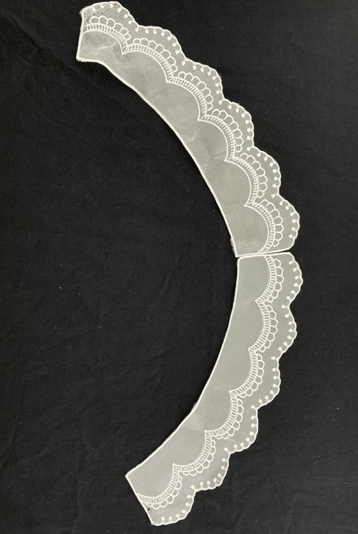 Beyaz Organze Polyester Yaka Bant