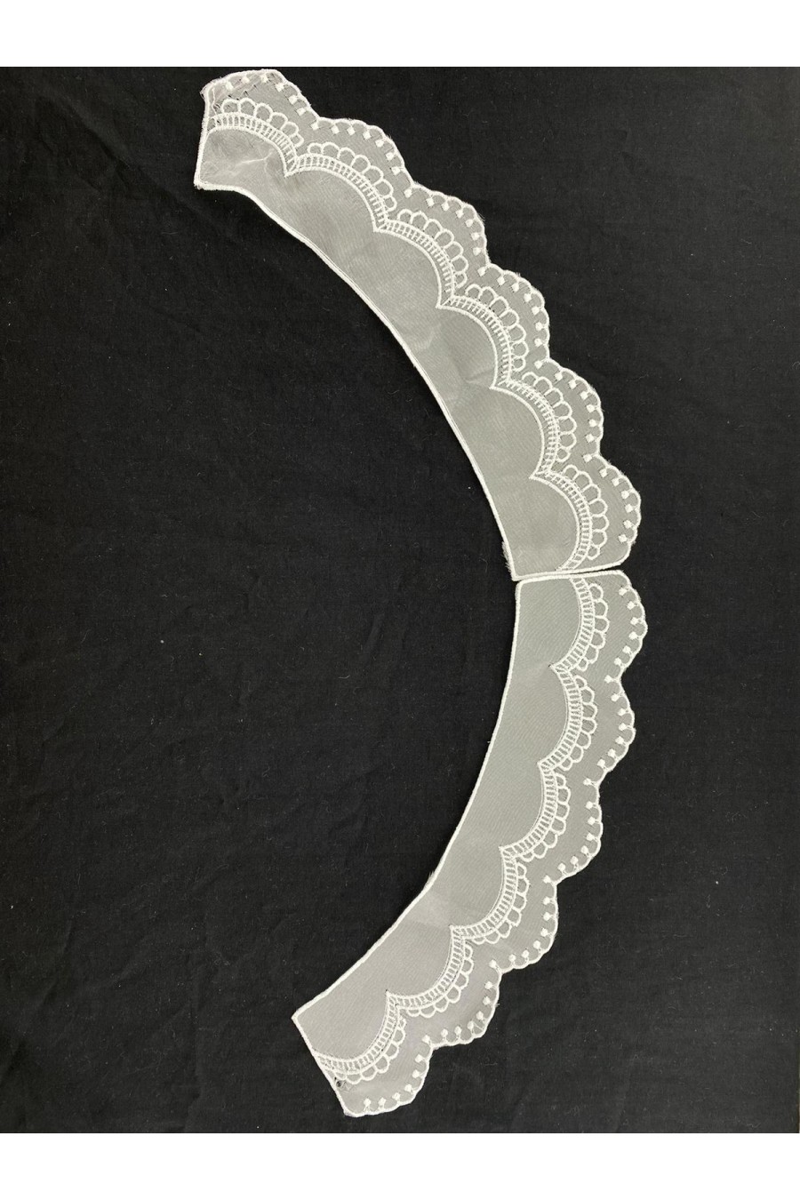 Beyaz Organze Polyester Yaka Bant