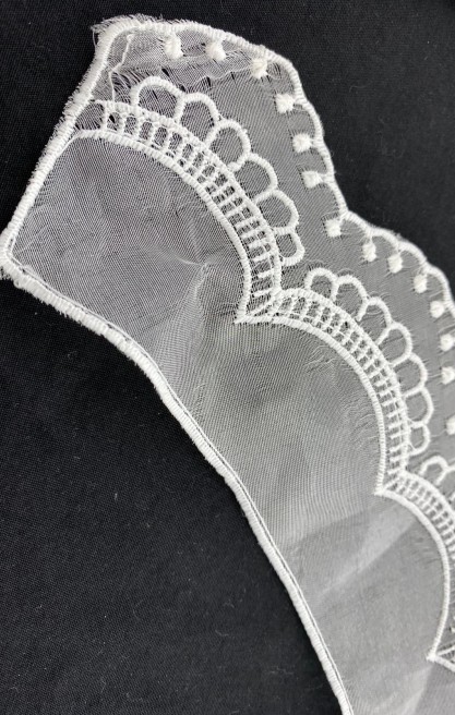 Beyaz Organze Polyester Yaka Bant