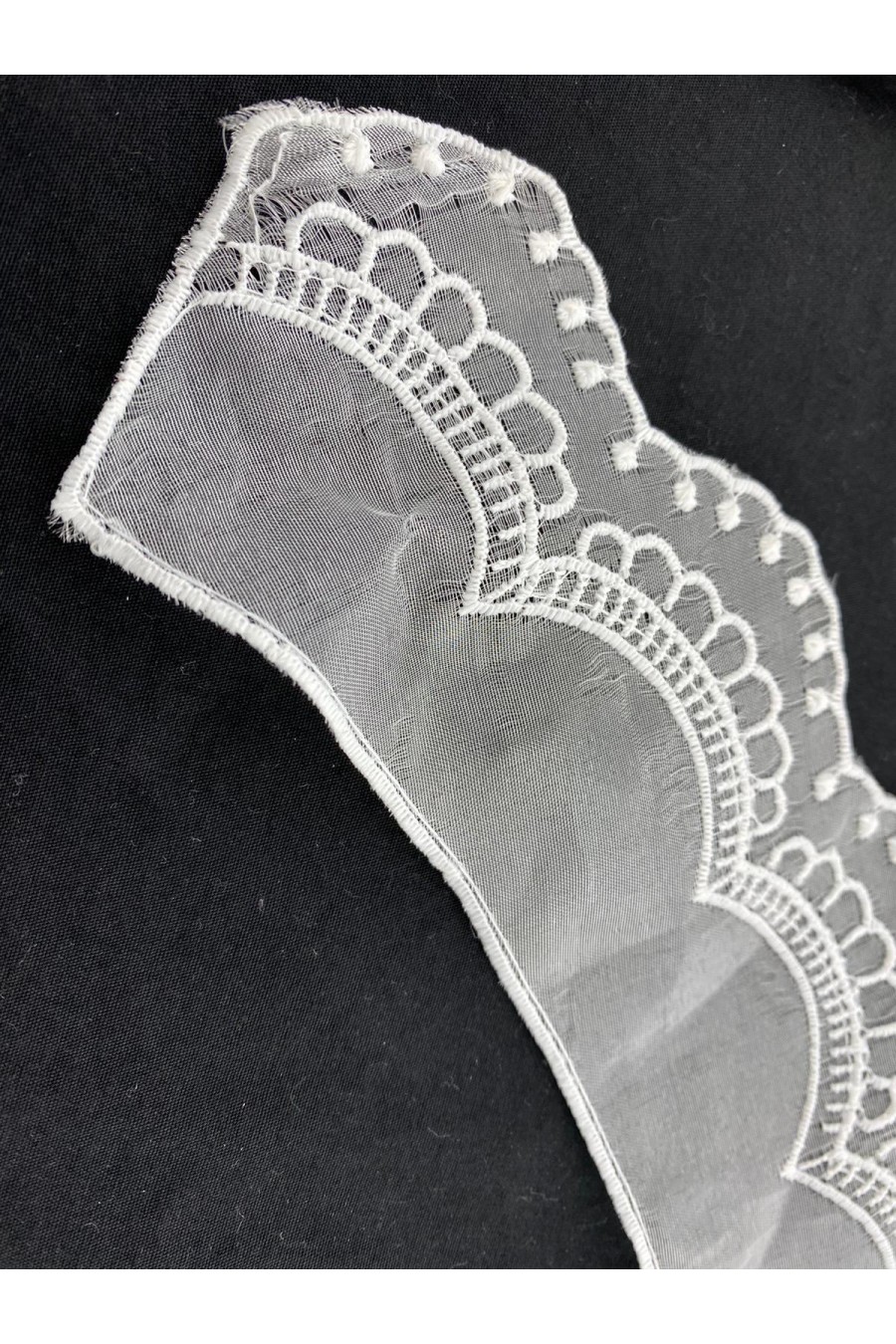 Beyaz Organze Polyester Yaka Bant