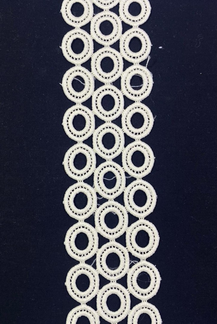 7 cm Bej Renk Ham Mat Polyester Güpür Bant