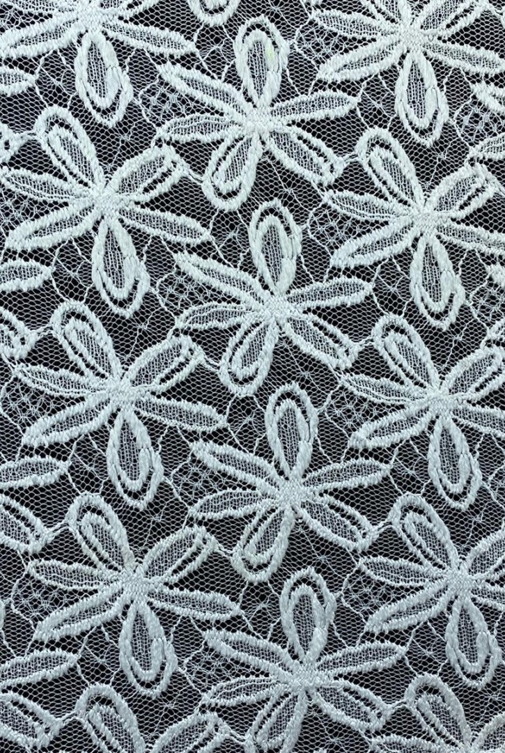 Kabartmalı Fikseli Polyester Dantel Kumaş, 150 cm